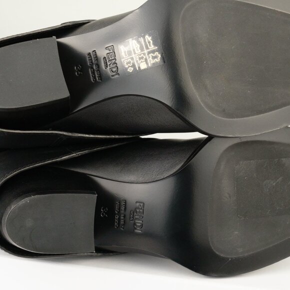 Fendi Minerva Knee-High 55mm Leather Boots, Black, EU 36/US 6 - Picture 6 of 15